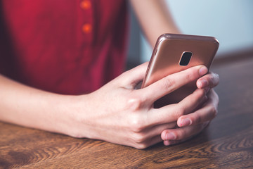 woman hand smart phone