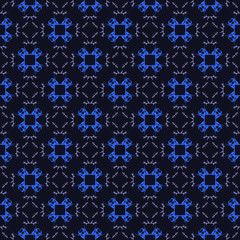 Seamless decorative classic vintage dark pattern retro ornate tracery repeat endless background wallpaper