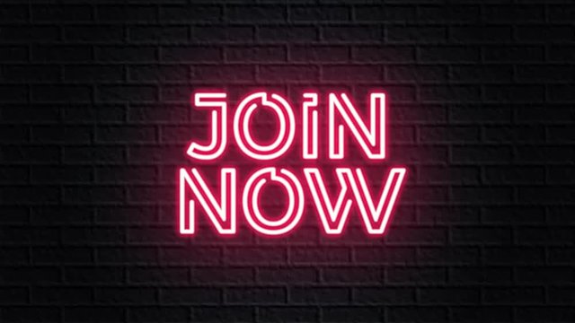 red neon video animation join now