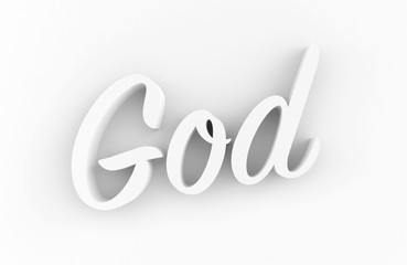3D generated text isolated on white background - God