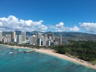 Aerial view of Waikiki beach