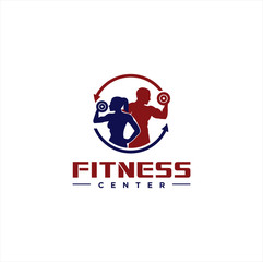 Fitness Center Logo . Sport and fitness logo Design . Gym Logo Icon Design Vector Stock