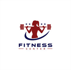 Fitness Center Logo . Sport and fitness logo Design . Gym Logo Icon Design Vector Stock
