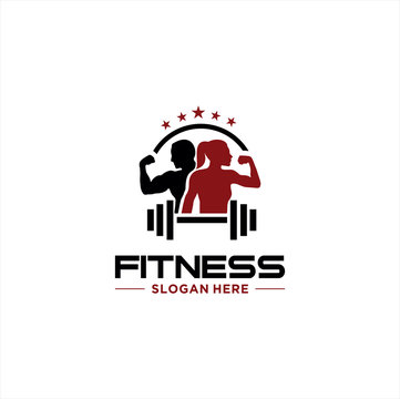 Fitness Center Logo . Sport and fitness logo Design . Gym Logo Icon Design Vector Stock