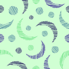 Seamless abstract geometric soft light pattern repeat scribbled endless shapes background