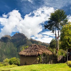 house home building, view from Choquequirao trek