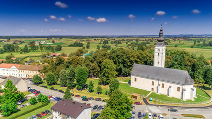 Village Nova Rača from above (Municipality of Nova Rača, Bjelovar Bilogora County, Croatia)