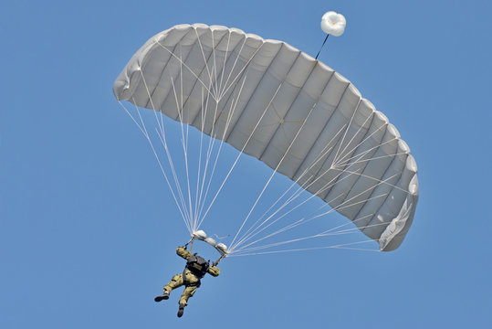 Parachuting.