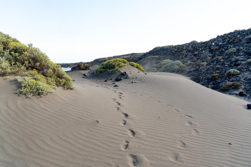 Sabbia finissima vicono a El Medano a Tenerife, isole canarie