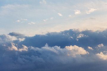 Fototapeta premium Dark rain clouds in the sky, top view_
