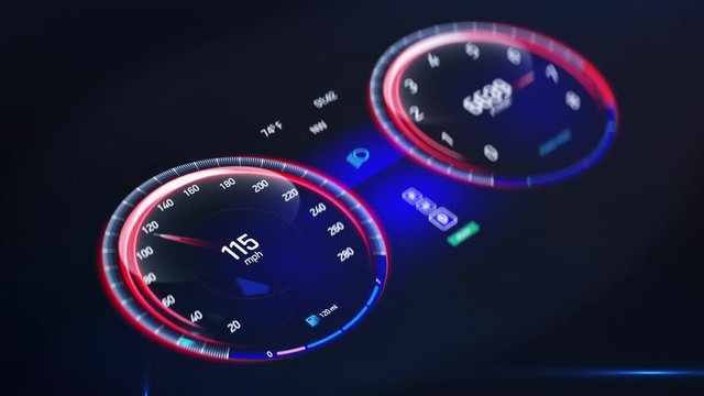 Sports car speedometer, extremely fast driving, engine test, races, dui. Racing car speedometer