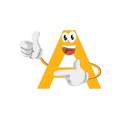 Logo Icon Letters A. Initial Letters A Vector Design is happy. Print monogram initials