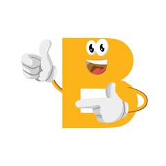 Logo Icon Letter B. Initial letter B Vector Design is happy. Print monogram initials.