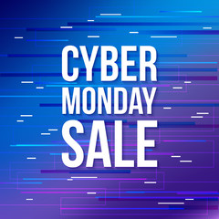 Obraz premium Cyber Monday discount sale banner. Vector illustration