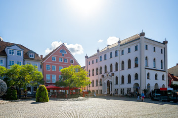 Naklejka premium Marktplatz, Waren an der Müritz, Müritz See, Deutschland 