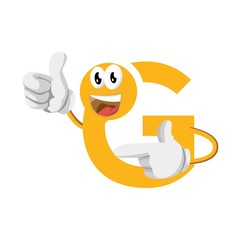 Logo icon Letter G. Initial letter G Design vector happy. Print the initial monogram.