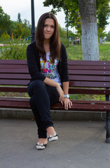 Portrait of a girl in the promenade