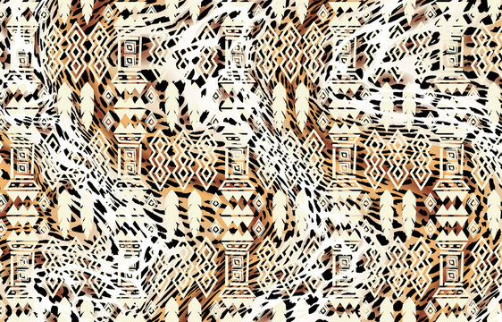 leopard skin with geometric pattern