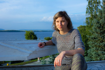 Portrait of a girl in the promenade