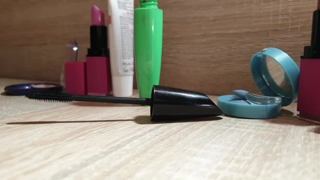 Cosmetics. Cosmetic set. Makeup Tools in the close-up.