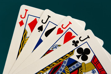 combination of four different play cards