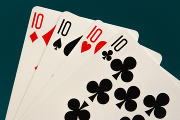 combination of four different play cards