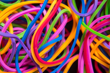 Colorful rainbow colors rubber bands