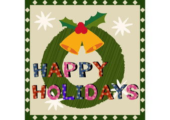 メリークリスマス。 クリスマスのロゴデザイン。 年末のデザイン素材。 ハッピーホリデイ。