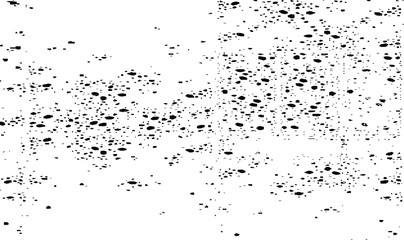 Small uneven spots and particles of debris. Abstract vector texture.  Distressed uneven background. Grunge texture overlay with fine grains isolated on white background. Vector illustration. EPS10.