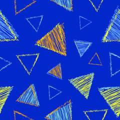 Seamless abstract triangles geometric pattern colorful modern shapes repeat endless background