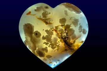 Natural carnelian crystal heart Quartz Agate