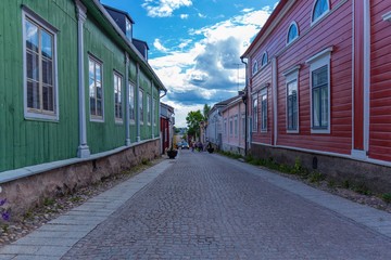 Fototapeta na wymiar The city of Porvoo.Finland. Old town. Travel europe. Scandinavia.Park fores.
