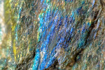 Macro shooting of gem raw natural Labradorite mineral texture as very nice natural background