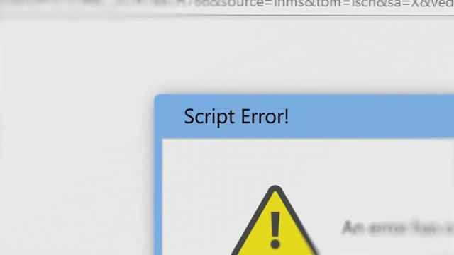 Web Browser with " Script Error" Dialog Box Message. 3 Different Points of View