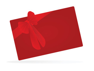 Red gift card. vector illustration