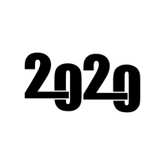 Logotipo entrelazado año 2020 en color negro