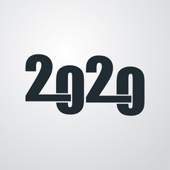 Logotipo entrelazado año 2020 en fondo gris