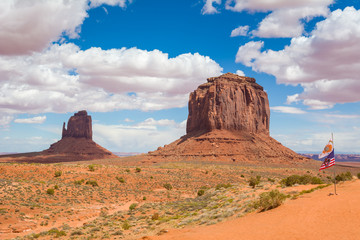 Famous red rocks of Monument Valley. Navajo Tribal Park landscape, Utah/Arizona, USA