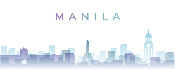 Manila Transparent Layers Gradient Landmarks Skyline