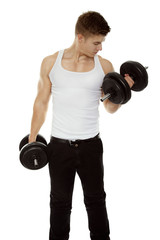 lift dumbbells