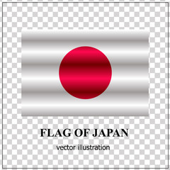 Happy Japan day banner. Bright button with flag of Japan. Bright vector illustration with flag. Vector with transparent background.