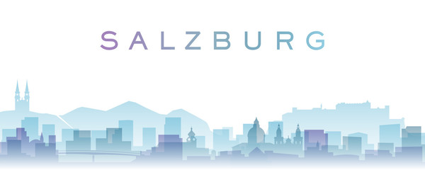 Fototapeta premium Salzburg Transparent Layers Gradient Punkty orientacyjne Skyline