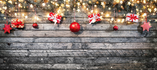 Decorative Christmas garlands with free space