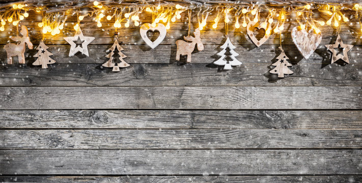 Decorative Christmas garlands with free space