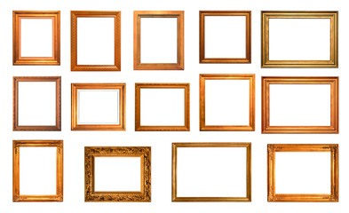 Assortment of art golden frames 