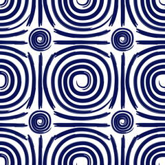 Pattern circles paint blue vector illustration