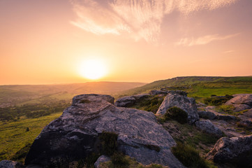 curbar edge at sunset