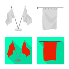 Vector design of texture and presentation sign. Set of texture and media stock symbol for web.