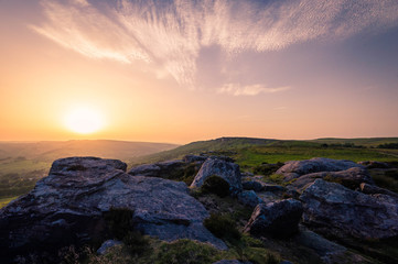 sunset at Baslow Edge