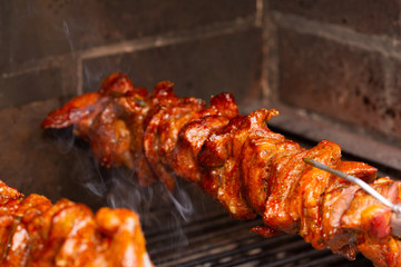 meat prepared for a barbecue, at the Oktoberfest